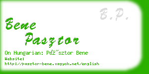 bene pasztor business card